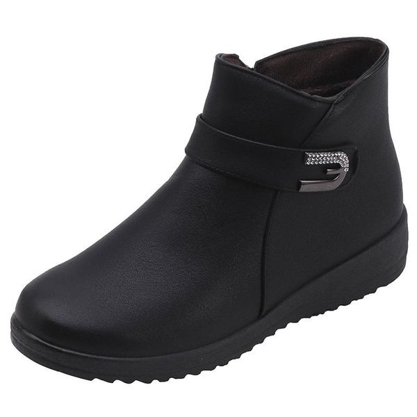 women ankle boots warm shoes metal buckle sewing platform female winter casual footwear 2020 fashion comfortable plush ladies, Black
women ankle boots warm shoes metal buckle sewing platform female winter casual footwear 2020 fashion comfortable plush ladies, Black