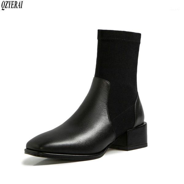 qzyerai new autumn winter genuine leather women boots ankle fashion boots female stretch women shoes cowhide size 34-421, Black
qzyerai new autumn winter genuine leather women boots ankle fashion boots female stretch women shoes cowhide size 34-421, Black