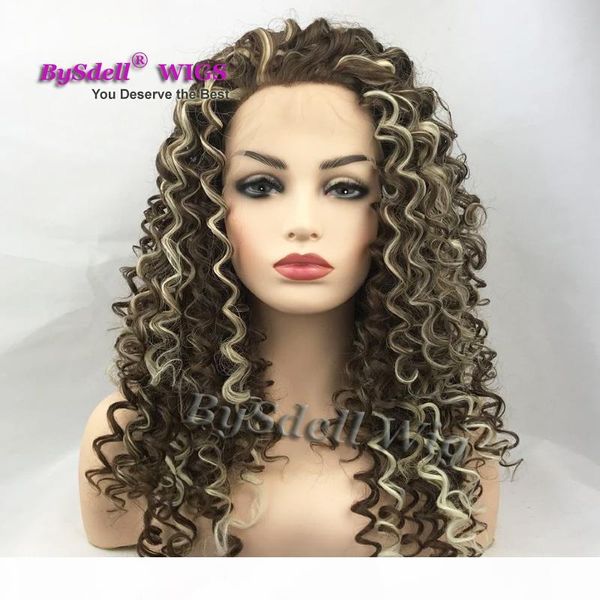 highlight dark brown hair wig synthetic long neat medium kinky curly hair female hairstyle glueless swiss lace front wig, Black
highlight dark brown hair wig synthetic long neat medium kinky curly hair female hairstyle glueless swiss lace front wig, Black