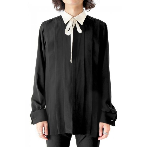 2020 new men's s-6xl black and white man's shirt loose seam plied bow design sleeve long sleeves singer clothes big tetk, White;black
2020 new men's s-6xl black and white man's shirt loose seam plied bow design sleeve long sleeves singer clothes big tetk, White;black