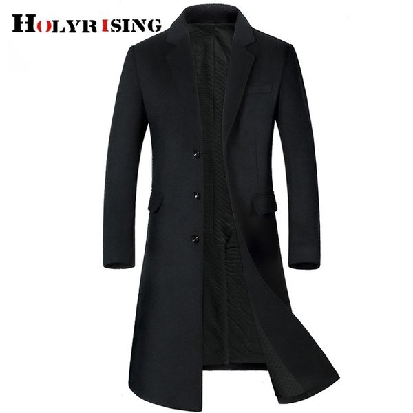 holyrising men long wool coat thicken men's trench coat men's cashmere coat high-quality woolen overcoat long parka 19036-5 201223, Black
holyrising men long wool coat thicken men's trench coat men's cashmere coat high-quality woolen overcoat long parka 19036-5 201223, Black