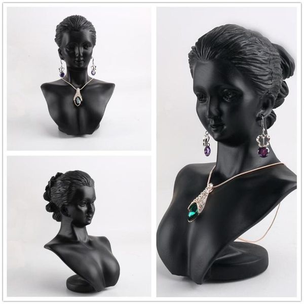 boutique counter black resin lady figure mannequin display bust stand jewelry rack for necklace pendant earrings, Pink;blue
boutique counter black resin lady figure mannequin display bust stand jewelry rack for necklace pendant earrings, Pink;blue