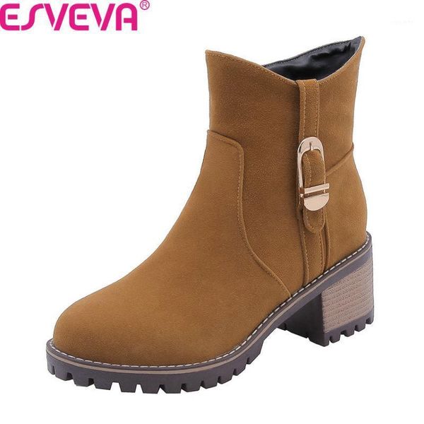 esveva 2020 scrub square high heel zipper antiskid ankle boots autumn winter casual round toe buckle women shoes big size 34-431, Black
esveva 2020 scrub square high heel zipper antiskid ankle boots autumn winter casual round toe buckle women shoes big size 34-431, Black