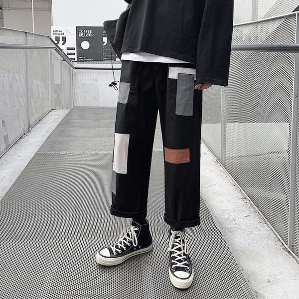 ewq / 2020 tide male ankle-length pants trend hip-hop casual loose patchwork pants wide leg overalls hit color 19h-a81, Black
ewq / 2020 tide male ankle-length pants trend hip-hop casual loose patchwork pants wide leg overalls hit color 19h-a81, Black
