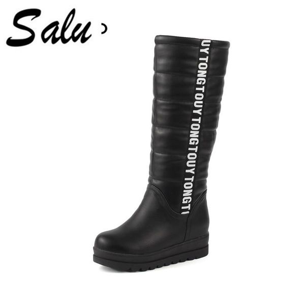 salu 2020 new warm snow boots soft pu leather thick fur winter boots ladies footwear platform high mid calf plus size 11, Black
salu 2020 new warm snow boots soft pu leather thick fur winter boots ladies footwear platform high mid calf plus size 11, Black