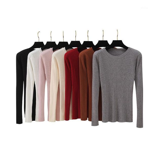 zuolunouba autumn and winter new korean slim round neck ladies sweater solid color temperament commuter female knitted sweater1, White;black
zuolunouba autumn and winter new korean slim round neck ladies sweater solid color temperament commuter female knitted sweater1, White;black