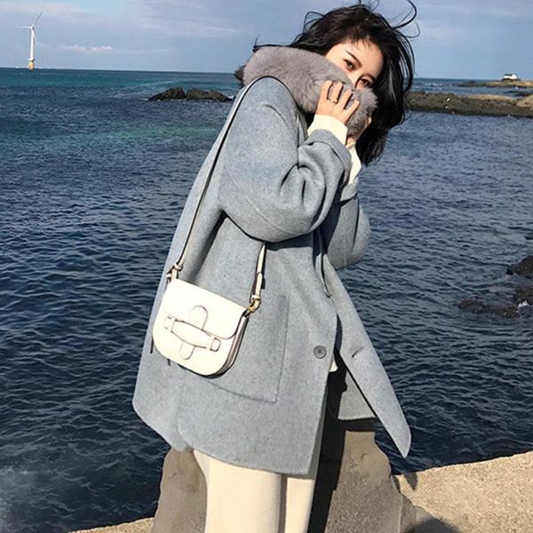 women's wool & blends 2021 autumn and winter woolen coat female mid-long korean temperament outerwear, Black
women's wool & blends 2021 autumn and winter woolen coat female mid-long korean temperament outerwear, Black