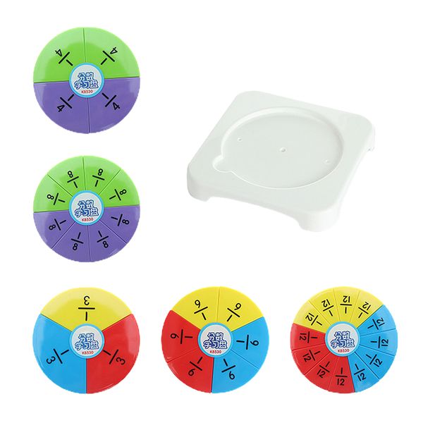 Plastic Math Circular Fractions Card Children Early Manipulatives Game Learning Toy Teaching Materials