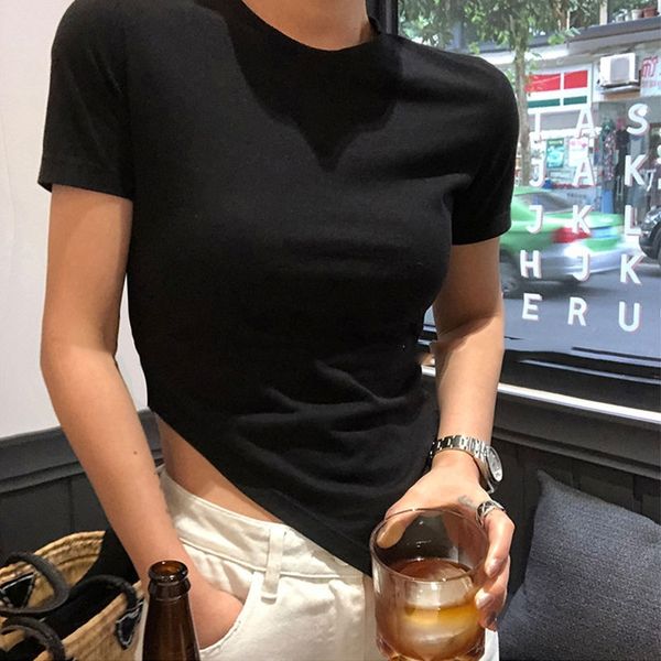 bsbps irregular tailoring no short shirt design minority tee versatile slim shirtnational shirtt-shirt women's thin collision sleeve to, White
bsbps irregular tailoring no short shirt design minority tee versatile slim shirtnational shirtt-shirt women's thin collision sleeve to, White