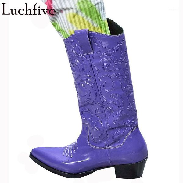boots square heel ankle for women pointed toe party shoes slip on purple black short runaway winter1
boots square heel ankle for women pointed toe party shoes slip on purple black short runaway winter1