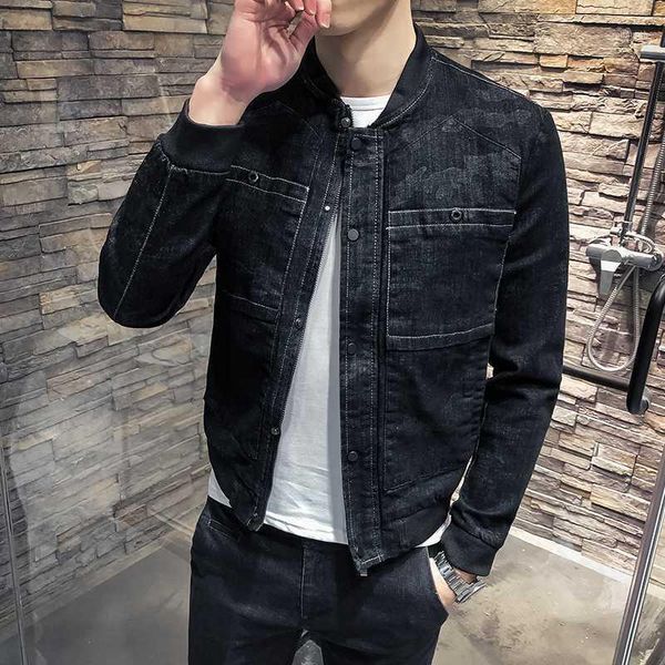 spring and autumn men's denim jacket korean slim collar denim jacket youth trend, Black;brown
spring and autumn men's denim jacket korean slim collar denim jacket youth trend, Black;brown