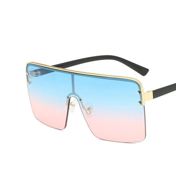 sunglasses oversized square women men tinted semi-rimless fashion shades framless siamese sun glasses, White;black
sunglasses oversized square women men tinted semi-rimless fashion shades framless siamese sun glasses, White;black