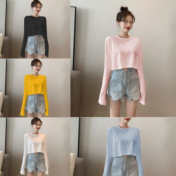 women's net red ins t-shirt t-shirt super fire long sleeve spring and autumn thin bottomed short navel exposed high waist leaky navel z, White
women's net red ins t-shirt t-shirt super fire long sleeve spring and autumn thin bottomed short navel exposed high waist leaky navel z, White