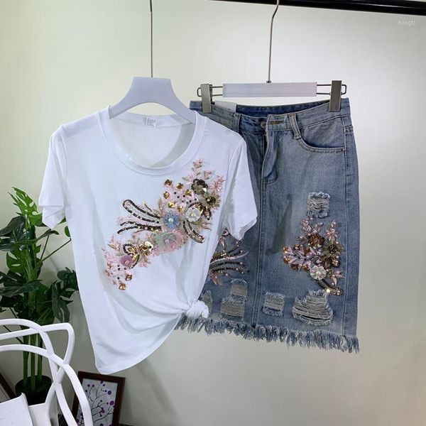 2020 summer new fashion denim skirt women outfits heavy industry tattered jeans skirt wrap buttock skirts+white sequins t-shirt1
2020 summer new fashion denim skirt women outfits heavy industry tattered jeans skirt wrap buttock skirts+white sequins t-shirt1