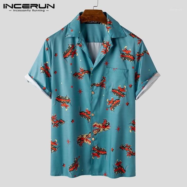 men printed shirts casual short sleeve lapel blouse fashion dragon pattern floral blusas summer loose pockets camisa 3xl incerun1, White;black
men printed shirts casual short sleeve lapel blouse fashion dragon pattern floral blusas summer loose pockets camisa 3xl incerun1, White;black
