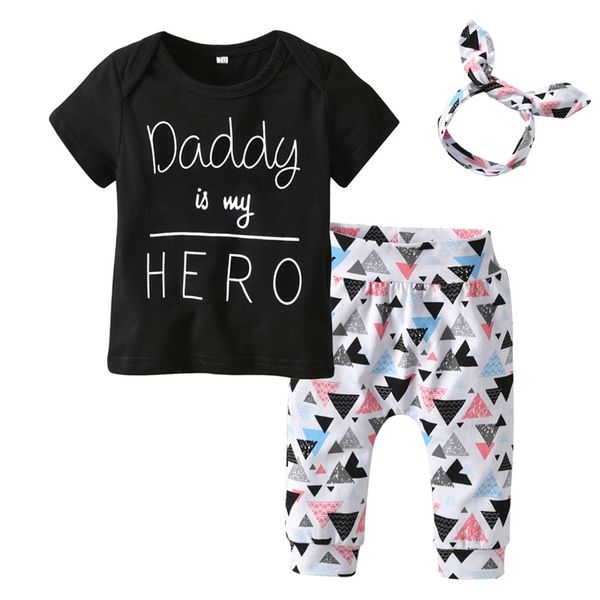 3pcs toddler infant baby girls clothing set short sleeve daddy is my hero t-shirt geometric pants and headband newborn clothes y200803, White
3pcs toddler infant baby girls clothing set short sleeve daddy is my hero t-shirt geometric pants and headband newborn clothes y200803, White