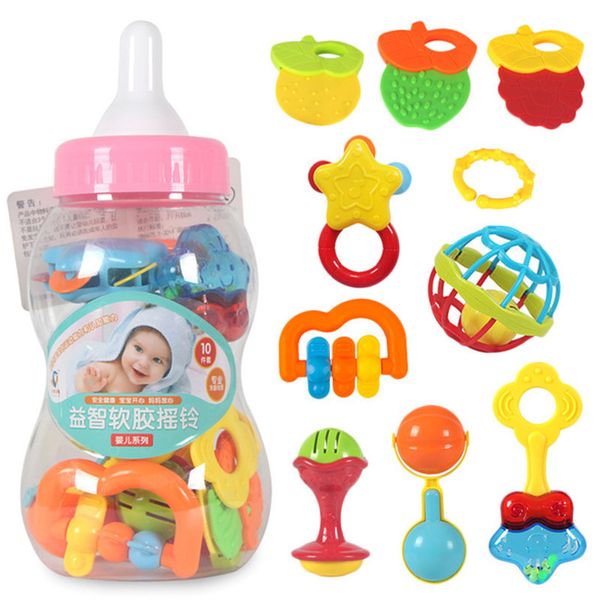 0-12 month 10pcs baby first rattles toys and teether toy with giant milk bottle grasp kids educational toys for children 1020
0-12 month 10pcs baby first rattles toys and teether toy with giant milk bottle grasp kids educational toys for children 1020