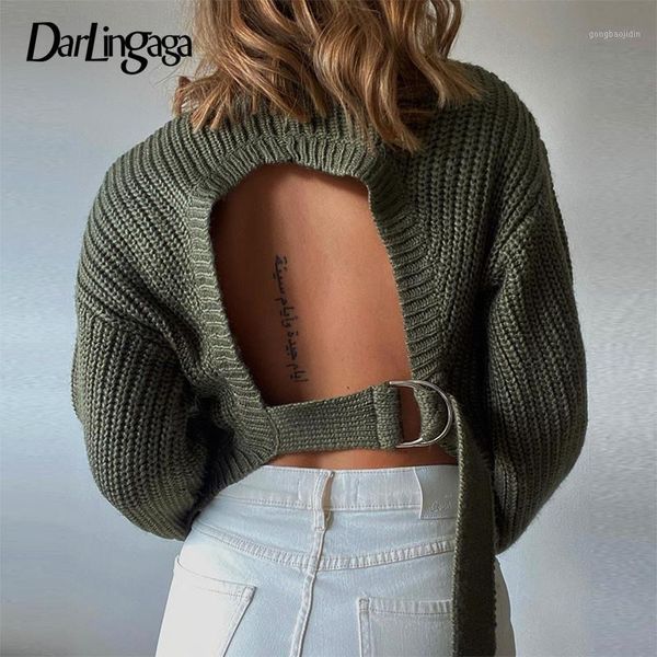 darlingaga fashion backless solid cropped woman sweaters autumn winter knitted pullover new jumpers pull femme hollow out1, White;black
darlingaga fashion backless solid cropped woman sweaters autumn winter knitted pullover new jumpers pull femme hollow out1, White;black
