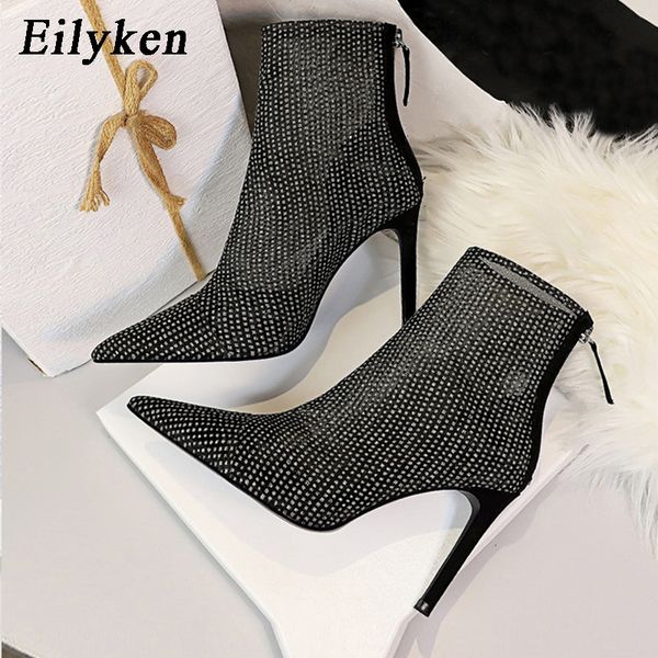 eilyken model catwalk hollow out mesh pointed toe women fashion rhinestone boots sandals femme after zip stiletto heels 1026, Black
eilyken model catwalk hollow out mesh pointed toe women fashion rhinestone boots sandals femme after zip stiletto heels 1026, Black