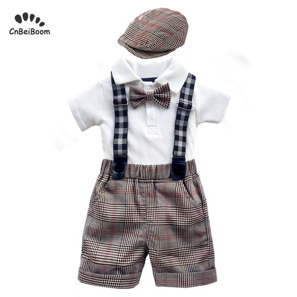 boys 4pc clothing set cotton romper white grid shorts overalls baby suit 0-2 years summer newborn children clothes suit boy sets t200706
boys 4pc clothing set cotton romper white grid shorts overalls baby suit 0-2 years summer newborn children clothes suit boy sets t200706