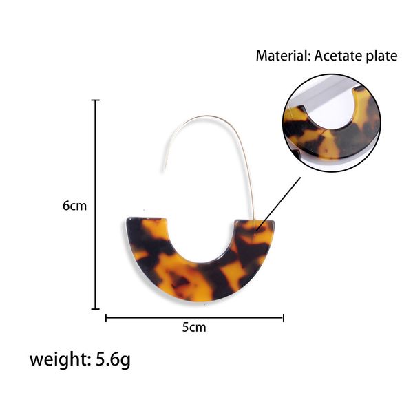 factory price earrings fashion multi-color leopard grain acetate acrylic tortoise shell drop big hook semicircle resin e, Silver
factory price earrings fashion multi-color leopard grain acetate acrylic tortoise shell drop big hook semicircle resin e, Silver