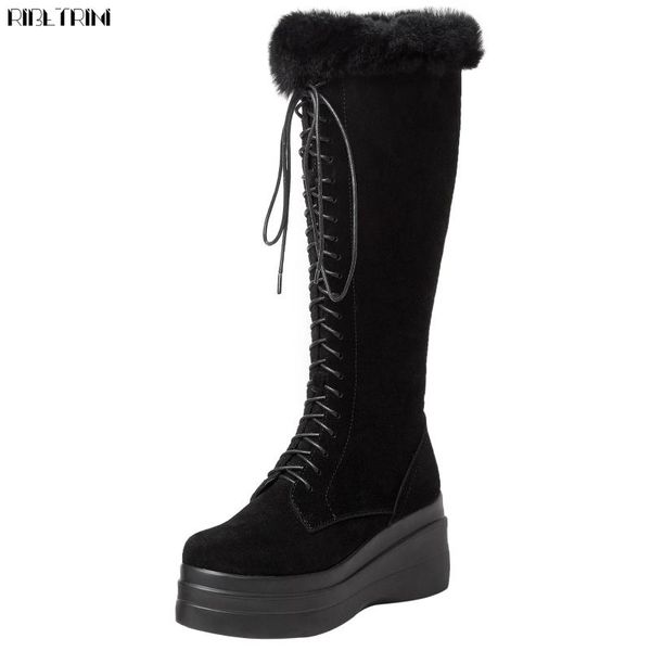 boots ribetrini chic cow suede leather great quality keep warm fur platform wedges heels knee high snow boot winter shoes women, Black
boots ribetrini chic cow suede leather great quality keep warm fur platform wedges heels knee high snow boot winter shoes women, Black