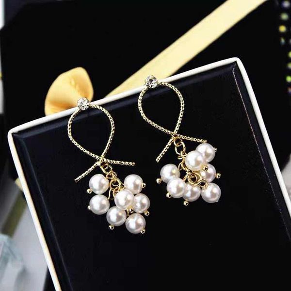 925 silver needle pearl grape beaded cross earrings korean style long elegant trending unique all-matching fashion earrings, Golden
925 silver needle pearl grape beaded cross earrings korean style long elegant trending unique all-matching fashion earrings, Golden