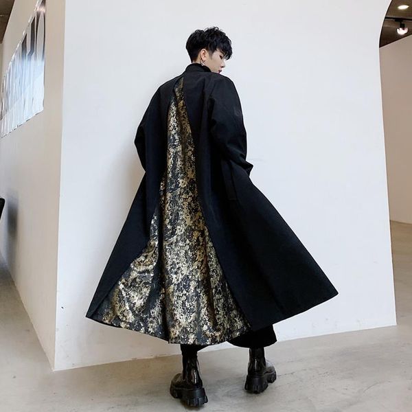vintage men's england style loose trench coat patchwork black floral windbreaker long overcoat m55, Tan;black
vintage men's england style loose trench coat patchwork black floral windbreaker long overcoat m55, Tan;black