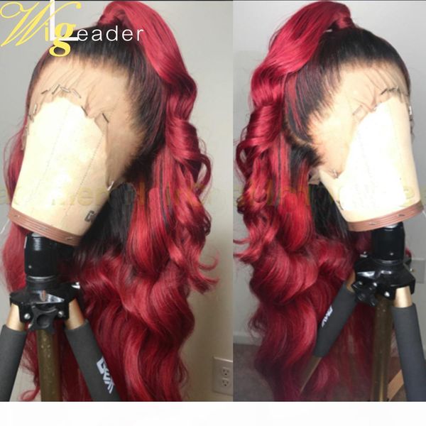 l wigleader ombre red remy preplucked wavy 180% density glueless lace frontal wigs remy hair wigs, Black
l wigleader ombre red remy preplucked wavy 180% density glueless lace frontal wigs remy hair wigs, Black