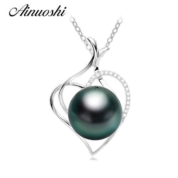 ainuoshi luxury 925 sterling silver heart shaped lady necklace pendants natural tahitian black pearls 11mm round pearl pendants y200106
ainuoshi luxury 925 sterling silver heart shaped lady necklace pendants natural tahitian black pearls 11mm round pearl pendants y200106