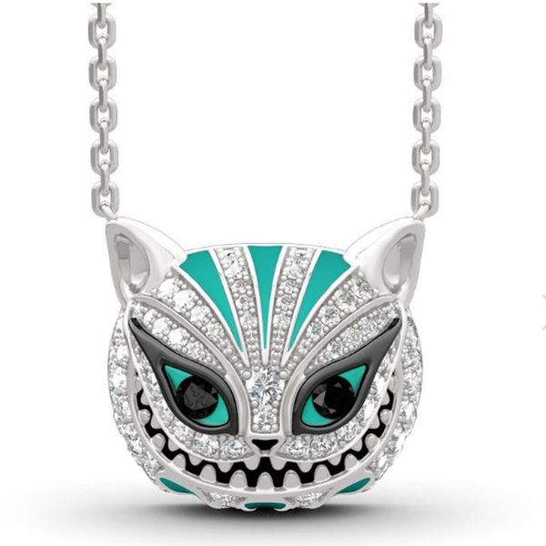 new women's mint green cat head necklace full of zircon pendants cute jewelry fashion exquisite jewelry valentine's day gift, Silver
new women's mint green cat head necklace full of zircon pendants cute jewelry fashion exquisite jewelry valentine's day gift, Silver