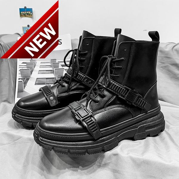 fashion buckle british trend martin 2021 autumn and winter middle high personalized locomotive men's boots tooling, Black
fashion buckle british trend martin 2021 autumn and winter middle high personalized locomotive men's boots tooling, Black