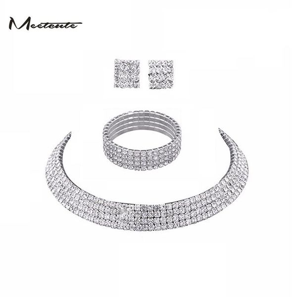 meetcute bride classic rhinestone crystal choker necklace earrings and bracelet wedding jewelry sets wedding accessories, Silver
meetcute bride classic rhinestone crystal choker necklace earrings and bracelet wedding jewelry sets wedding accessories, Silver