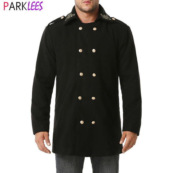 men's wool & blends british style gold embroidery peacoat men double breasted mens long trench coat winter brand black overcoat windbre
men's wool & blends british style gold embroidery peacoat men double breasted mens long trench coat winter brand black overcoat windbre