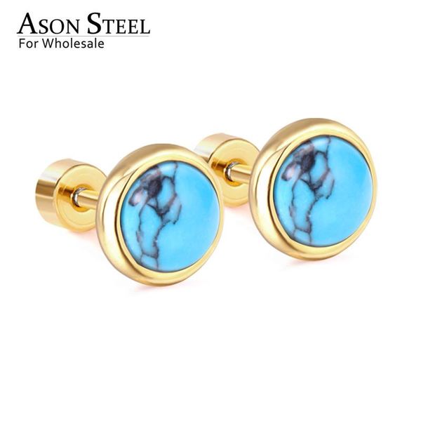 asonsteel stainless steel 8mm gold/silver color blue stone screw stud earring for women accessories new arrival brinco wholesale, Golden;silver
asonsteel stainless steel 8mm gold/silver color blue stone screw stud earring for women accessories new arrival brinco wholesale, Golden;silver