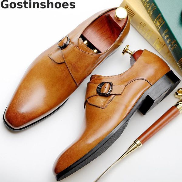 three styles men leather shoes cowhide genuine leather buckle strap pointed toe men monk strap shoes fashion dress formal, Black
three styles men leather shoes cowhide genuine leather buckle strap pointed toe men monk strap shoes fashion dress formal, Black