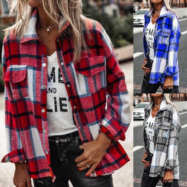 women's clothes autumn winter long-sleeved plaid shirt jacket women fashion lapel single breasted cardigan jackets coat, Black;brown
women's clothes autumn winter long-sleeved plaid shirt jacket women fashion lapel single breasted cardigan jackets coat, Black;brown