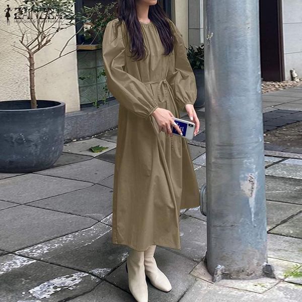 zanzea elegant women long puff sleeve sundress spring fashion pleated dress kaftan casual lace up office party vestido plus size, Black;gray
zanzea elegant women long puff sleeve sundress spring fashion pleated dress kaftan casual lace up office party vestido plus size, Black;gray