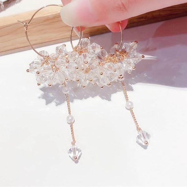 dominated 2020 new creative weave crystal geometry circle women drop earrings fashion long water drop style earrings, Silver
dominated 2020 new creative weave crystal geometry circle women drop earrings fashion long water drop style earrings, Silver