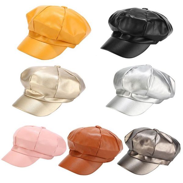 new imitation leather octagonal cap women lady classic retro simple hat outdoor leisure hats, Blue;gray
new imitation leather octagonal cap women lady classic retro simple hat outdoor leisure hats, Blue;gray