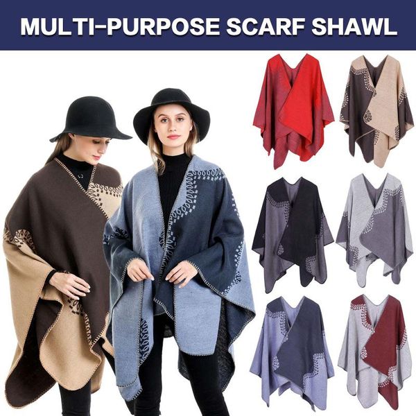scarves women's collar patchwork lady imitation sweater cape coat blanket shawls breathable,washable reusable keep warm and windproof, Blue;gray
scarves women's collar patchwork lady imitation sweater cape coat blanket shawls breathable,washable reusable keep warm and windproof, Blue;gray