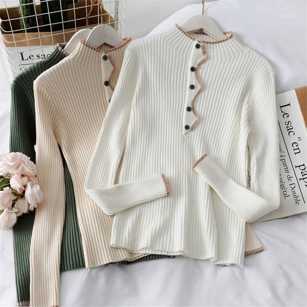 2020 autumn winter button o-neck sweater women basic slim pullover women sweaters and pullovers knit jumper ladies 1, White;black
2020 autumn winter button o-neck sweater women basic slim pullover women sweaters and pullovers knit jumper ladies 1, White;black