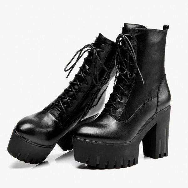 boots british vintage elastic fabric patchwork genuine leather womens high cross tied thick bottom heel platform, Black
boots british vintage elastic fabric patchwork genuine leather womens high cross tied thick bottom heel platform, Black