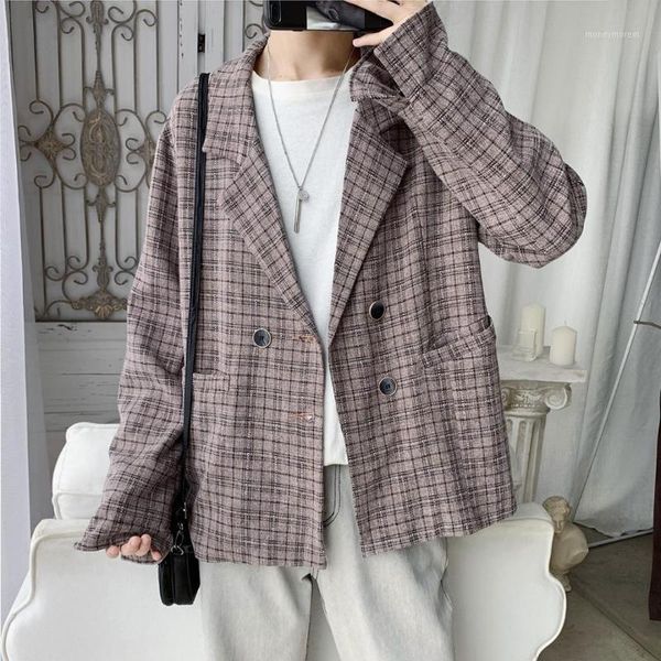 men's suits & blazers 2021 autumn suit male korean version of the trend lattice double-breasted fashion casual jacket gray / light brow, White;black
men's suits & blazers 2021 autumn suit male korean version of the trend lattice double-breasted fashion casual jacket gray / light brow, White;black