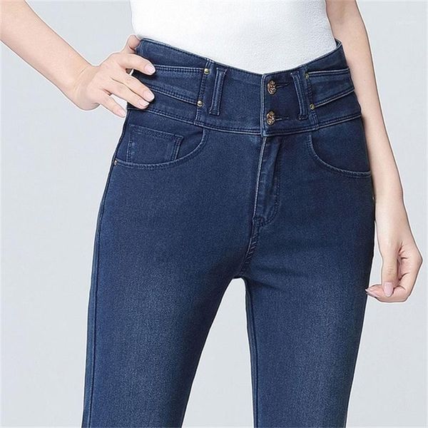 women's spring and autumn double-breasted jeans high waist slim stretch thin pencil pants1, Blue
women's spring and autumn double-breasted jeans high waist slim stretch thin pencil pants1, Blue