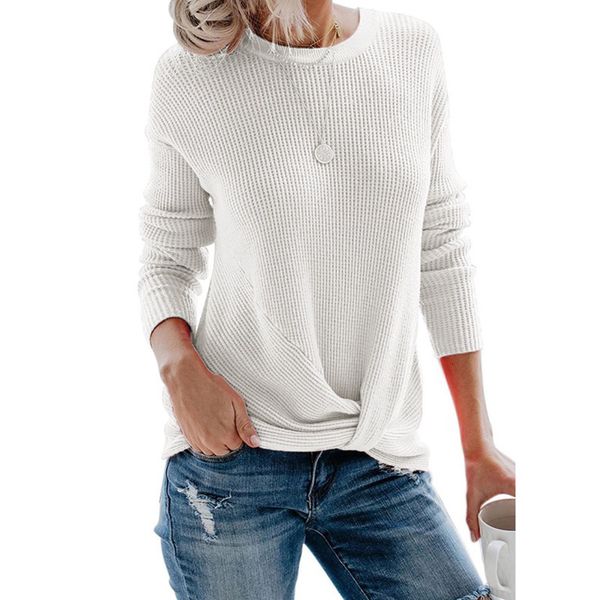 new women's clothing hem twisted slim fit women pullover long sleeve soft warm sweater autumn and winter, White;black
new women's clothing hem twisted slim fit women pullover long sleeve soft warm sweater autumn and winter, White;black