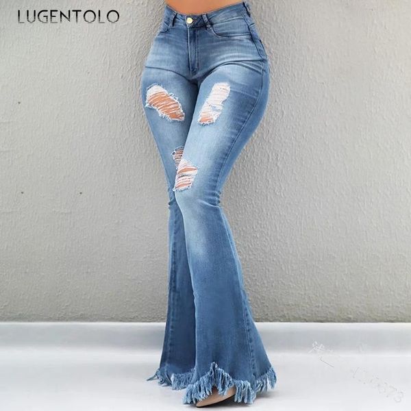 women's jeans casual pants high waist hole skinny solid fashion female street tassel long flared lugentolo, Blue
women's jeans casual pants high waist hole skinny solid fashion female street tassel long flared lugentolo, Blue