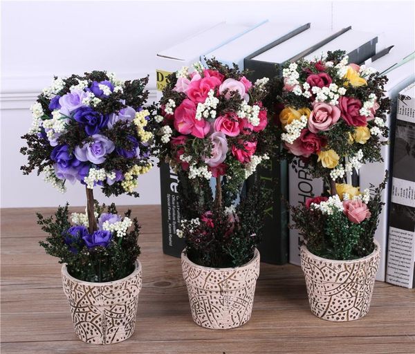 artificial silk rose flowers bonsai+ceramic vase fake plants with artificia potted flower balls centerpieces wedding decoration
artificial silk rose flowers bonsai+ceramic vase fake plants with artificia potted flower balls centerpieces wedding decoration
