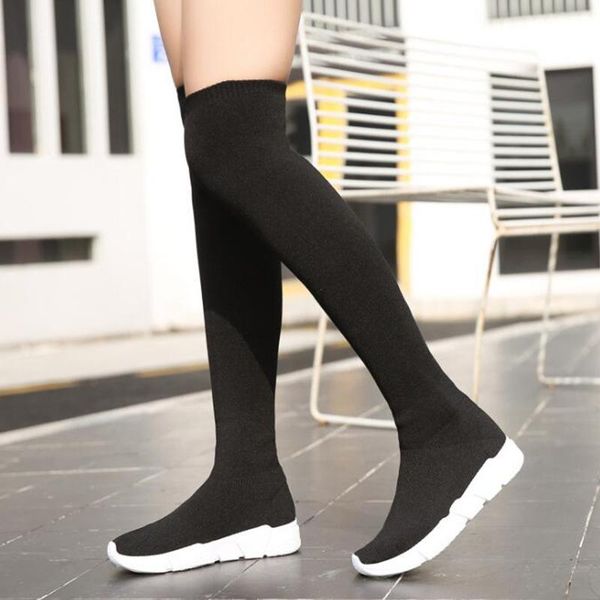 fashion women socks boots long slim over the knee high boots autumn winter stretch fabric wedge shoes woman wbs850, Black
fashion women socks boots long slim over the knee high boots autumn winter stretch fabric wedge shoes woman wbs850, Black
