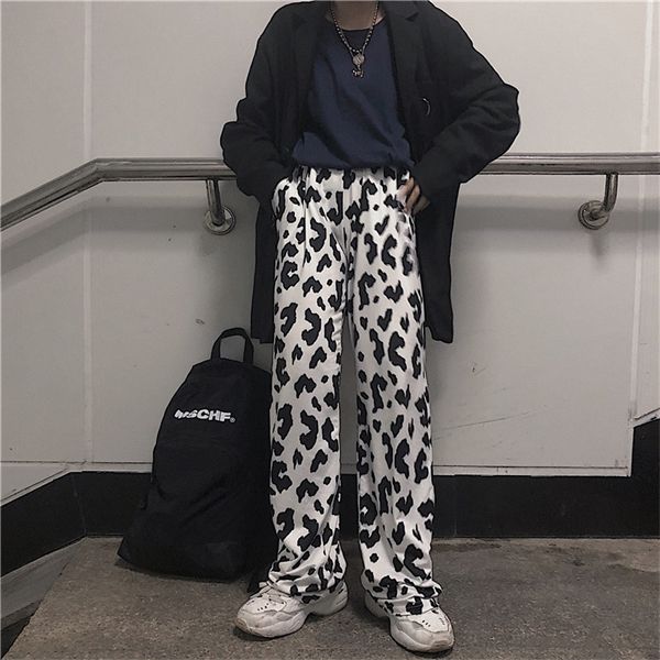houzhou style cow print wide leg pants harajuku trousers summer korean clothes streetwear women c1111, Black;white 
houzhou style cow print wide leg pants harajuku trousers summer korean clothes streetwear women c1111, Black;white